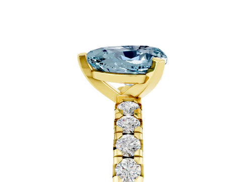 Yellow gold Heart Cut Solitaire Pave Diamond Engagement Ring with Four-Prong Setting_17