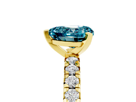 Yellow gold Heart Cut Solitaire Pave Diamond Engagement Ring with Four-Prong Setting_17
