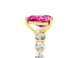 Yellow gold Heart Cut Solitaire Pink Sapphire Ring with Pave Band and Four-Prong Setting_29