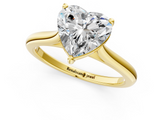 Yellow gold Heart Cut Solitaire Ring with Cathedral Band and Four-Prong Setting_85