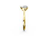 Yellow gold Heart Cut Solitaire Ring with Cathedral Band and Four-Prong Setting_86