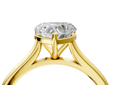 Yellow gold Heart Cut Solitaire Ring with Cathedral Band and Four-Prong Setting_88