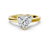 Yellow gold Heart Cut Solitaire Ring with Four-Prong Setting and Classic Band_60