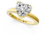 Yellow gold Heart Cut Solitaire Ring with Four-Prong Setting and Classic Band_61
