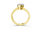 Yellow gold Heart Cut Solitaire Ring with Four-Prong Setting and Classic Band_63