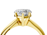 Yellow gold Heart Cut Solitaire Ring with Four-Prong Setting on a Classic Band_44