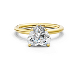 Yellow gold Heart Cut Solitaire Ring with Thin Band and Four-Prong Setting_36