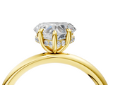 Yellow gold Heart Cut Solitaire Ring with Thin Band and Four-Prong Setting_40