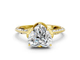 Yellow gold Heart Cut Solitaire Split Shank Pave Diamond Engagement Ring with Four-Prong Setting_37