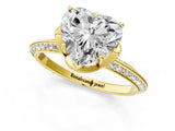 Yellow gold Heart Cut Solitaire Split Shank Pave Diamond Engagement Ring with Four-Prong Setting_38