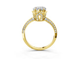 Yellow gold Heart Cut Solitaire Split Shank Pave Diamond Engagement Ring with Four-Prong Setting_40