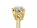 Yellow gold Heart Cut Solitaire Split Shank Pave Diamond Engagement Ring with Four-Prong Setting_42