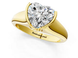 Yellow gold Heart Cut Solitaire Tension Set Diamond Ring with Split Shank Band_16