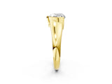 Yellow gold Heart Cut Solitaire Tension Set Diamond Ring with Split Shank Band_17