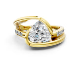 Yellow gold Heart Cut Solitaire Tension-Set Diamond Split Shank Ring_20