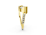 Yellow gold Heart Cut Solitaire Tension-Set Diamond Split Shank Ring_22