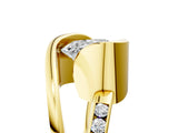 Yellow gold Heart Cut Solitaire Tension-Set Diamond Split Shank Ring_25