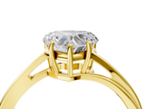 Yellow gold Heart Cut Solitaire Twist Band Ring with Four-Prong Setting_54