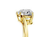 Yellow gold Heart Cut Solitaire Twist Band Ring with Four-Prong Setting_55