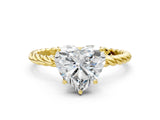 Yellow gold Heart Cut Solitaire Twisted Band 4-Prong Ring_15