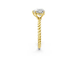 Yellow gold Heart Cut Solitaire Twisted Band 4-Prong Ring_17