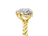 Yellow gold Heart Cut Solitaire Twisted Band 4-Prong Ring_20