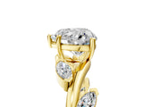Yellow gold Heart Cut Solitaire Twisted Band Marquise Accent Prong Setting Ring_8
