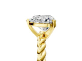 Yellow gold Heart Cut Solitaire Twisted Band with Four-Prong Setting_102