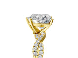 Yellow gold Heart Cut Solitaire Twisted Pave Band with Four-Prong Setting_9