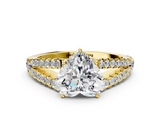 Yellow gold Heart Cut Split Shank Pave Diamond Engagement Ring with Four-Prong Setting_28