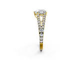 Yellow gold Heart Cut Split Shank Pave Diamond Engagement Ring with Four-Prong Setting_30