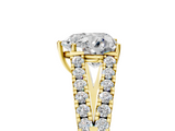 Yellow gold Heart Cut Split Shank Pave Diamond Engagement Ring with Four-Prong Setting_33