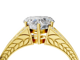 Yellow gold Heart Cut Split Shank Pave Diamond Ring with Four-Prong Setting_36