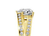 Yellow gold Heart Cut Split Shank Pave Diamond Ring with Four-Prong Setting_37