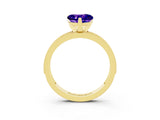 Yellow gold Heart Cut Tanzanite Milgrain Pavé Engagement Ring with Four-Prong Setting_15