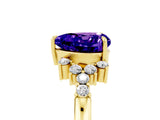 Yellow gold Heart Cut Tanzanite Ring with Side Stones and Four-Prong Setting_41