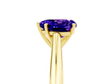Yellow gold Heart Cut Tanzanite Solitaire Engagement Ring with Cathedral Setting and Four-Prong Mount_29