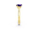 Yellow gold Heart Cut Tanzanite Solitaire Engagement Ring with Cathedral Setting and Four-Prong Mount_68