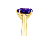 Yellow gold Heart Cut Tanzanite Solitaire Engagement Ring with Cathedral Setting and Four-Prong Mount_71