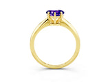 Yellow gold Heart Cut Tanzanite Solitaire Engagement Ring with Classic Band and Four-Prong Setting_27