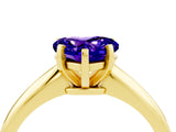 Yellow gold Heart Cut Tanzanite Solitaire Engagement Ring with Classic Band and Four-Prong Setting_28