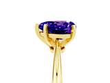 Yellow gold Heart Cut Tanzanite Solitaire Engagement Ring with Classic Band and Four-Prong Setting_29