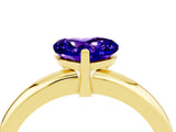 Yellow gold Heart Cut Tanzanite Solitaire Engagement Ring with Round Band and Four-Prong Setting_4