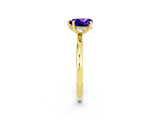 Yellow gold Heart Cut Tanzanite Solitaire Ring with Thin Band and Four-Prong Setting_2
