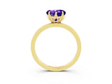 Yellow gold Heart Cut Tanzanite Solitaire Ring with Thin Band and Prong Setting_15