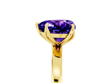 Yellow gold Heart Cut Tanzanite Solitaire Ring with Thin Band and Prong Setting_17