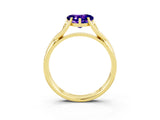 Yellow gold Heart Cut Tanzanite Solitaire Twist Band Prong Setting Ring_39