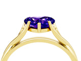 Yellow gold Heart Cut Tanzanite Solitaire Twist Band Prong Setting Ring_40