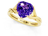 Yellow gold Heart Cut Tanzanite Solitaire Twist Band Prong Setting Ring_45