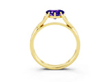 Yellow gold Heart Cut Tanzanite Solitaire Twist Band Prong Setting Ring_47